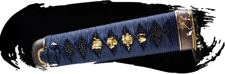 Tsuka con seda azul y samegawa aut&eacute;ntica